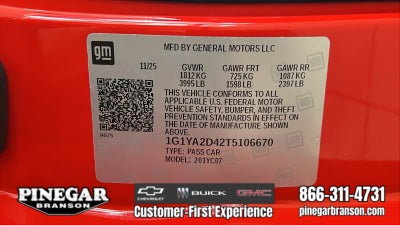 2026 Chevrolet Corvette Stingray 1LT