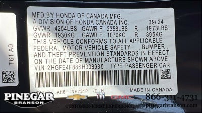 2025 Honda Civic Sedan Hybrid Sport