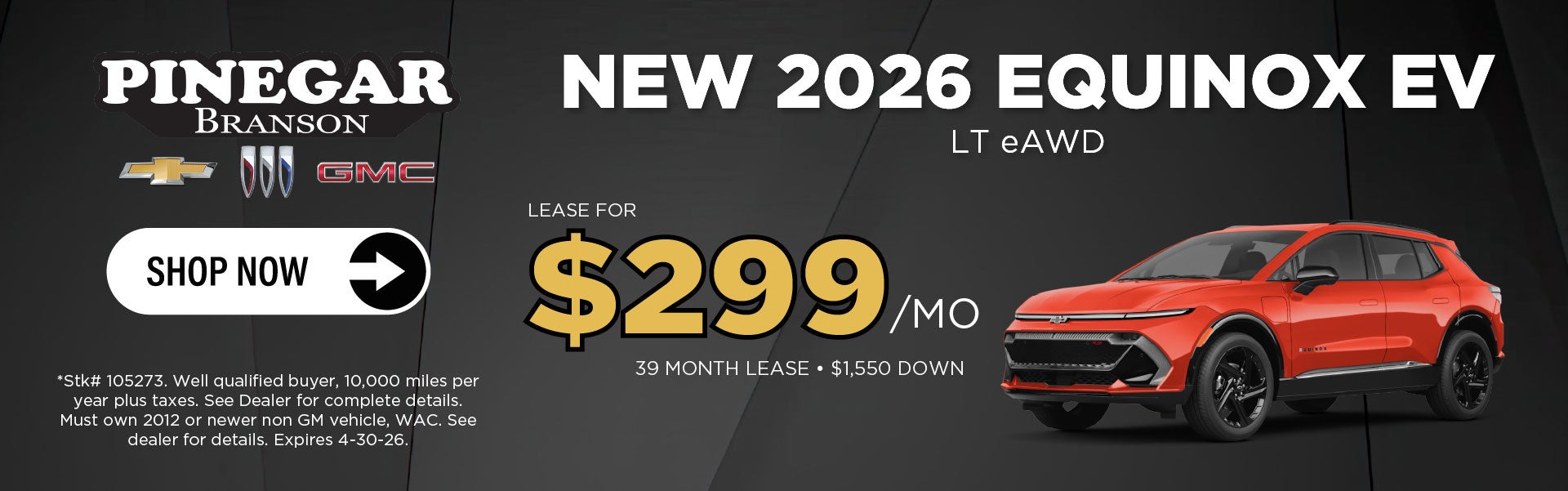 $299 Per Month!!! 2026 Chevrolet Equinox EV