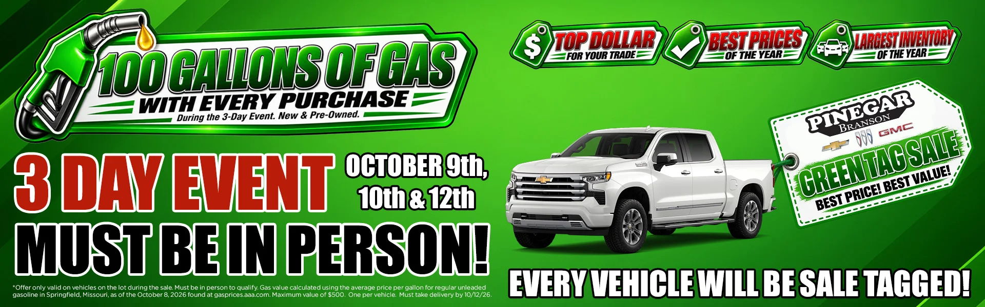 3 Day Event at Pinegar Chevrolet Buick GMC of Branson in Branson MO
